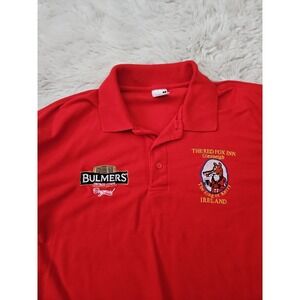 Fruit of the Loom Men's S Red Polo Shirt Bulmers Cider The Red Fox Inn Ireland